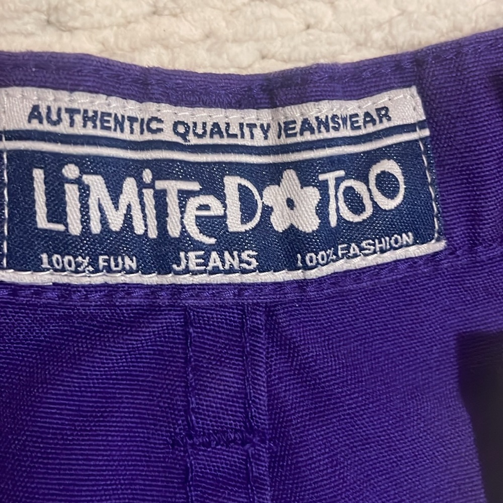 Y2K limited too short, fringe beaded belt purple 100% cotton girls size 14 slim - Picture 5 of 12